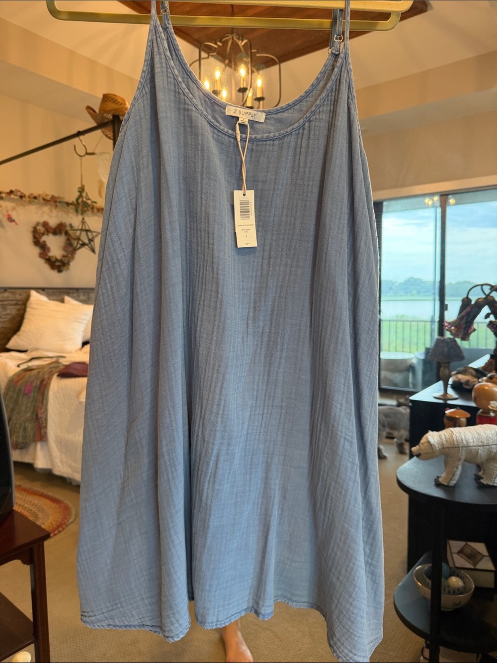 Z Supply Pale Blue A-Line Maxi Skirt